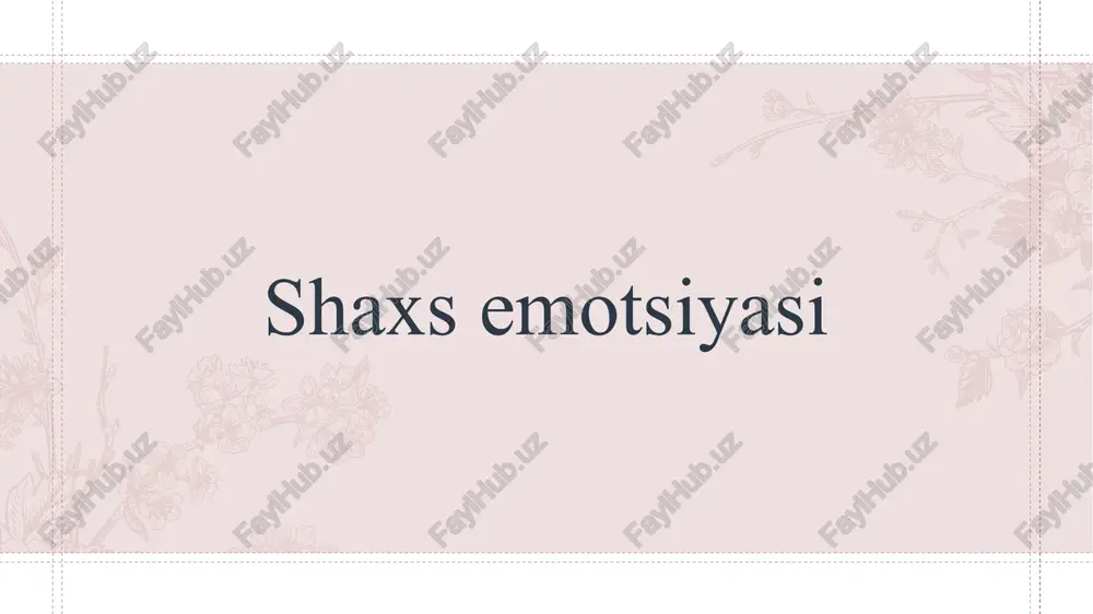shaxs emotsiyasi — PPTX