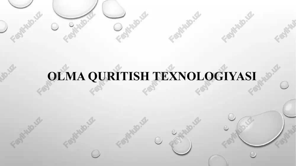 olma quritish texnologiyasi — PPTX