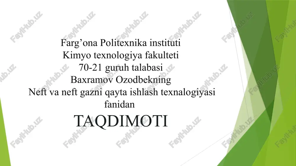 maxsulot tarkibidagi kristal hosil qilinishi — PPTX