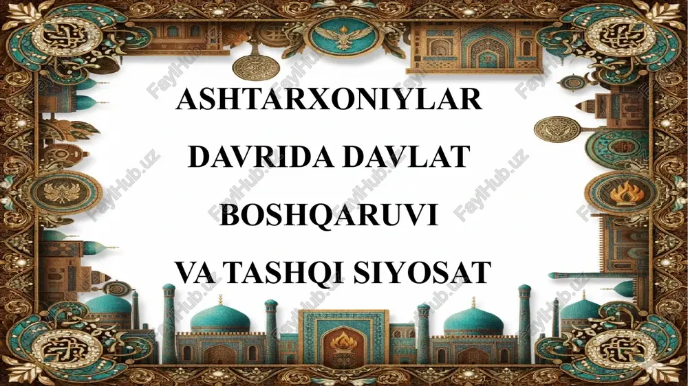 davlat boshqaruvini tashqi siyosati — PPTX