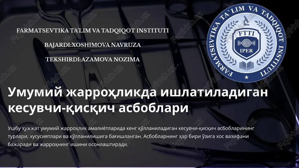 jarrohlik qaychilari — PPTX