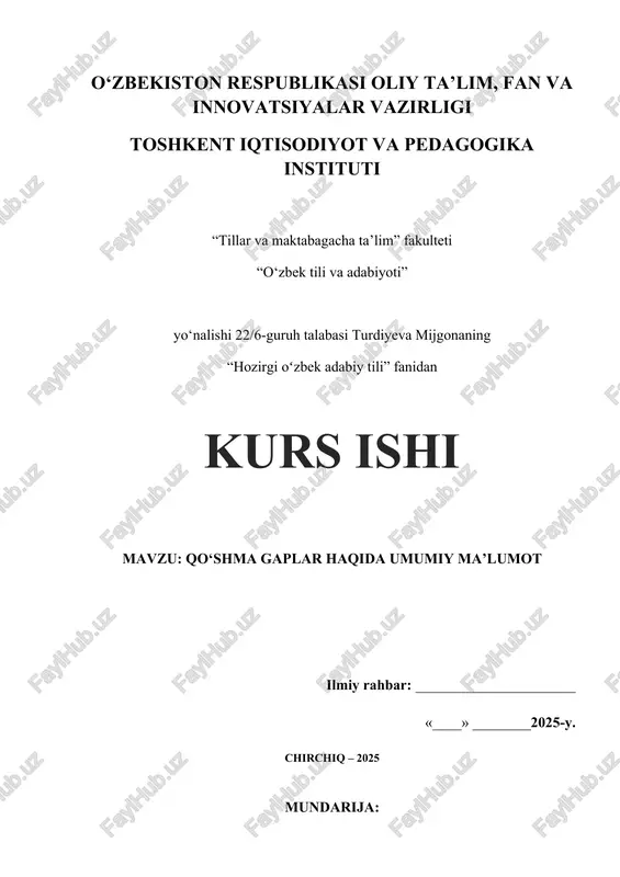 qo‘shma gaplar haqida umumiy ma’lumot — DOCX