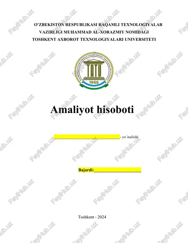 amaliyot hisoboti — DOCX