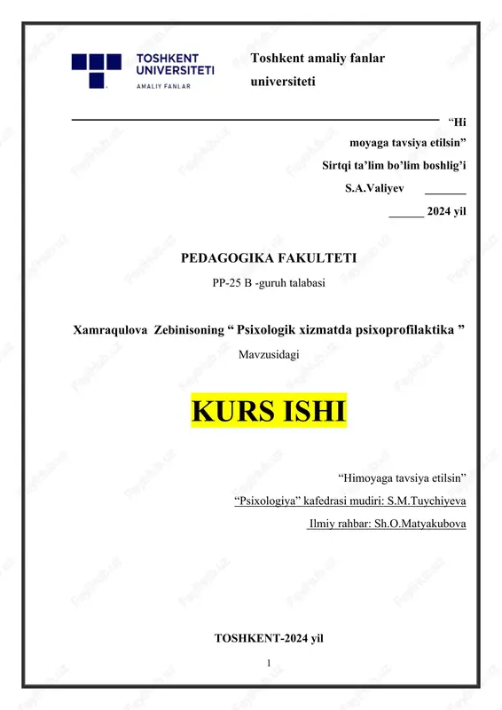 psixologik xizmatda psixoprofilaktika — DOCX