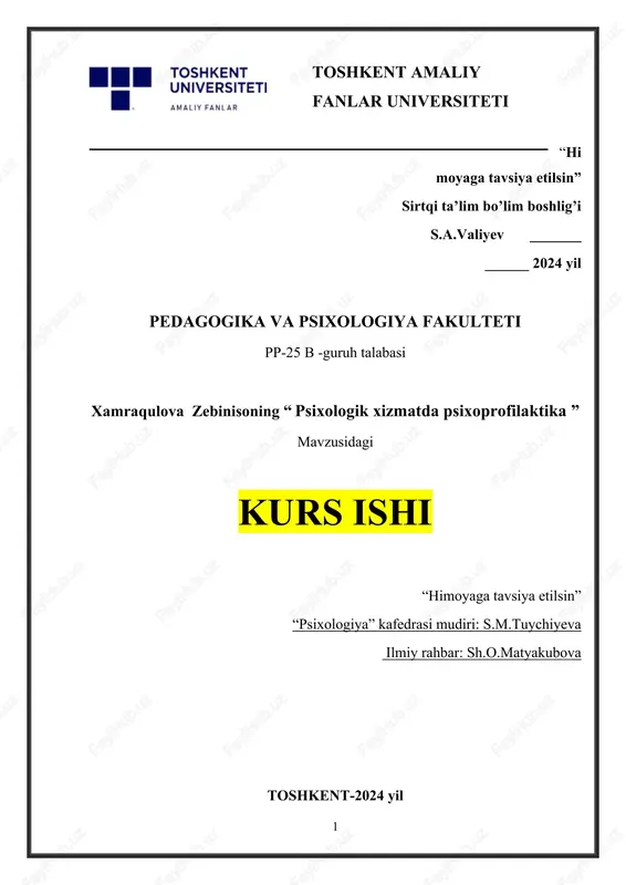 psixologik xizmatda psixoprofilaktika — DOCX