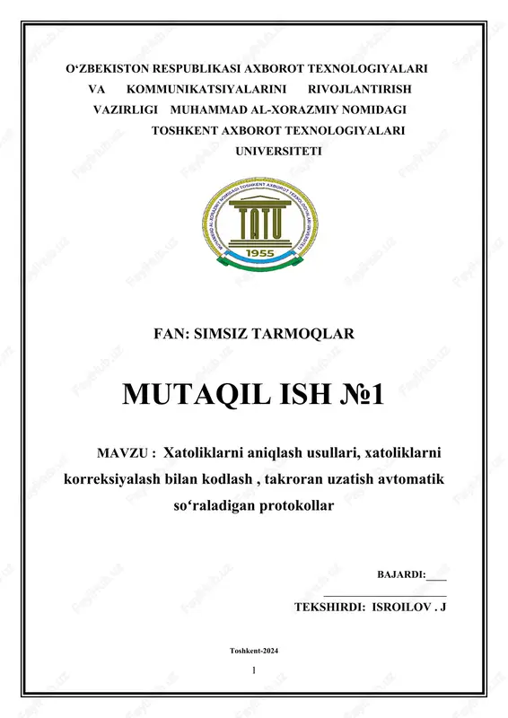 xatoliklarni aniqlash usullari — DOCX