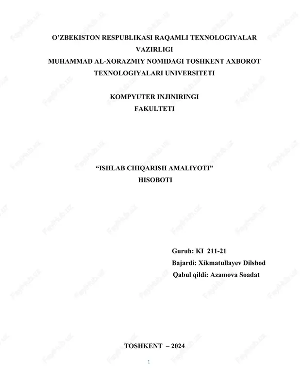 ishlab chiqarish amaliyoti — DOCX