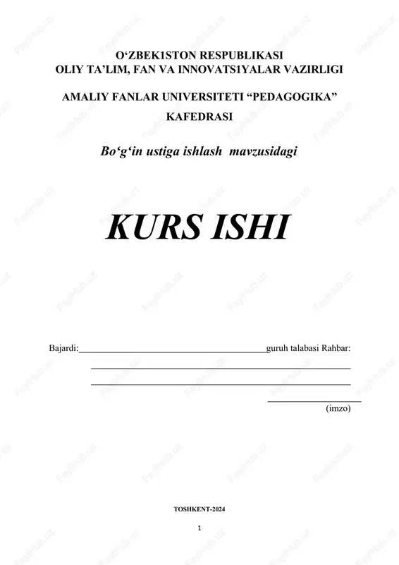 boʻgʻin ustiga ishlash — DOCX
