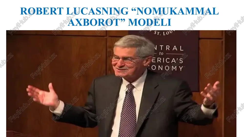 robert lucasning “nomukammal axborot” modeli — PPTX