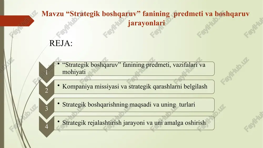 strategik boshqaruv — PPTX