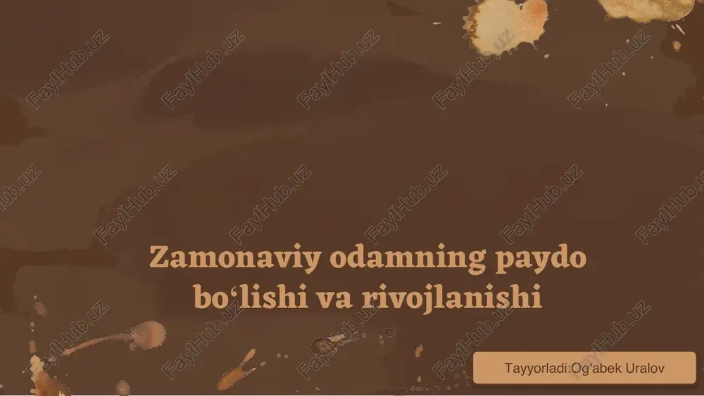 zamonaviy odamning evolyutsiyasi va genetik o'zgarishlar — PDF