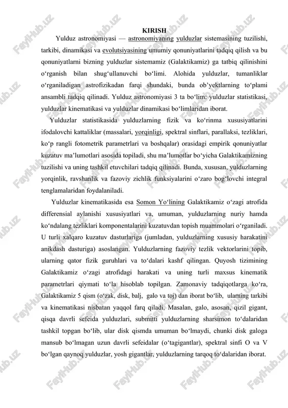 yulduz astronomiyasi — DOCX
