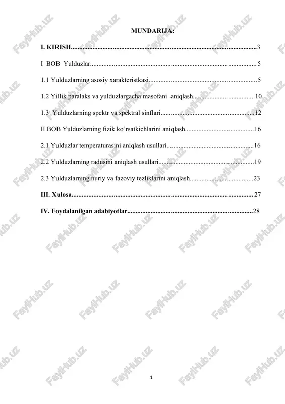 yulduz astronomiyasi — DOCX