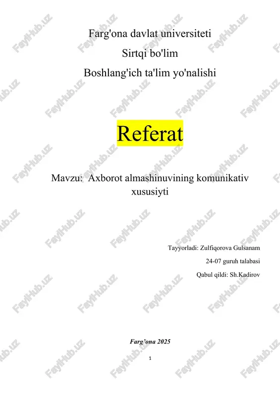 axborot almashinuvining komunikativ xususiyti — DOC
