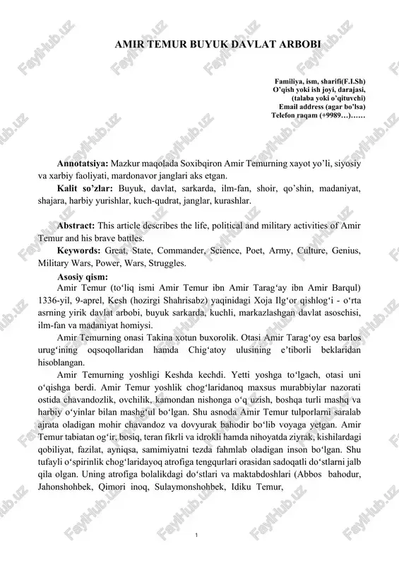 amir temur buyuk davlat arbobi — DOCX