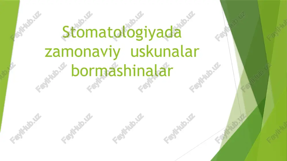 stomatologiyada zamonaviy uskunalar bor mashinalar — PPTX