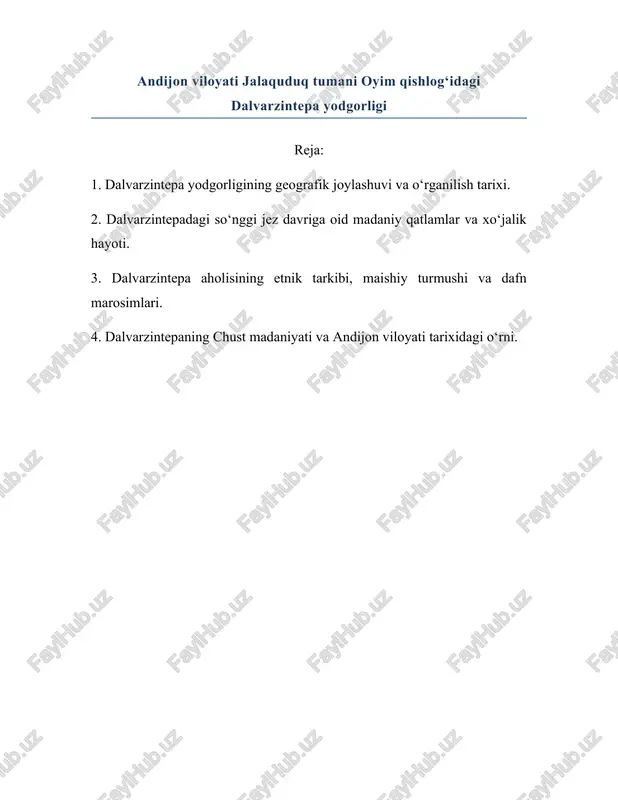 dalvarzintepa yodgorligi — DOCX
