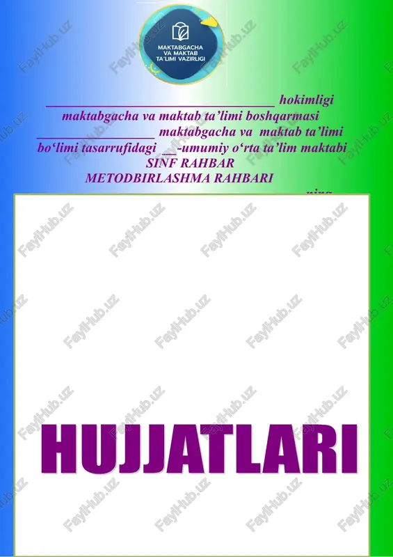 sinf rahbar metodbirlashma rahbari — DOC