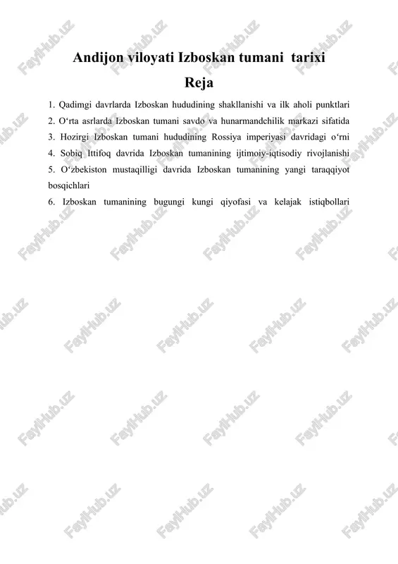 andijon viloyati izboskan tumani tarixi — DOCX