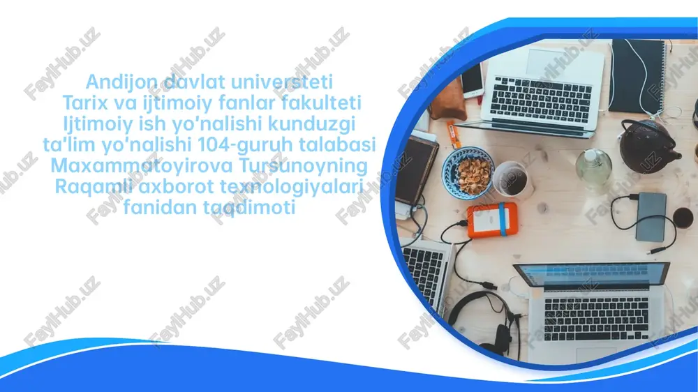 raqamli axborot texnologiyalari fanidan taqdimoti — PPTX