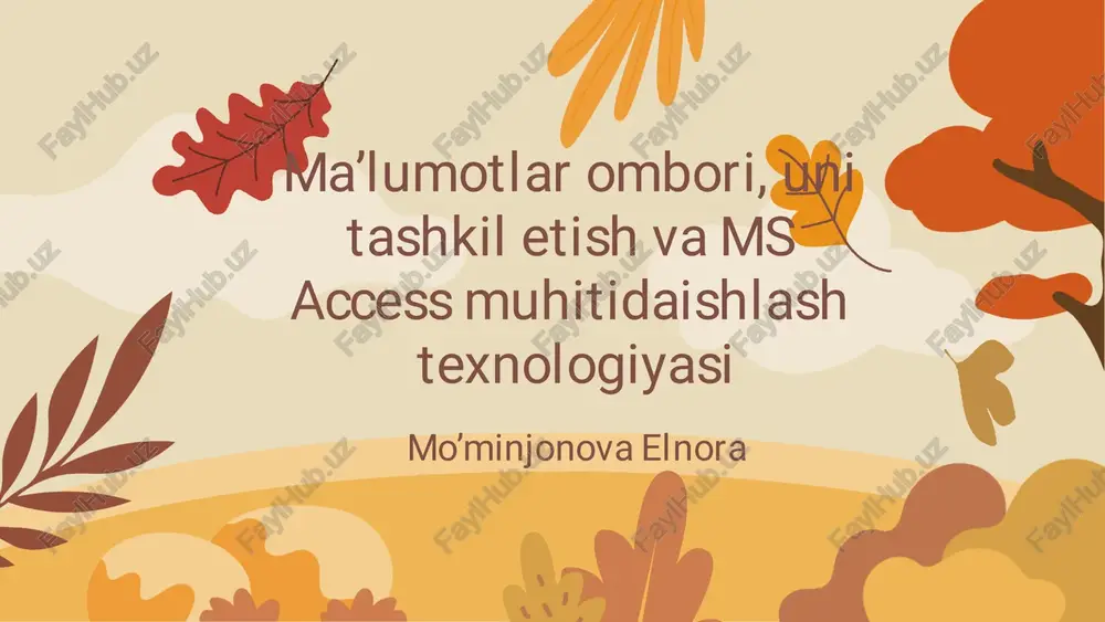 ma'lumotlar ombori va ms access — PDF