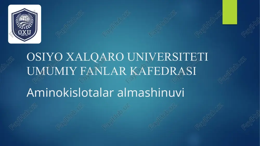 aminokislotalar — PPTX