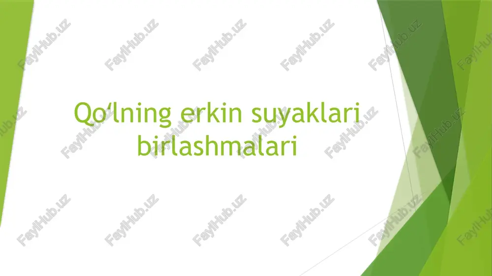 qoʻlningerkinsuyaklaribirlashmalari — PPTX