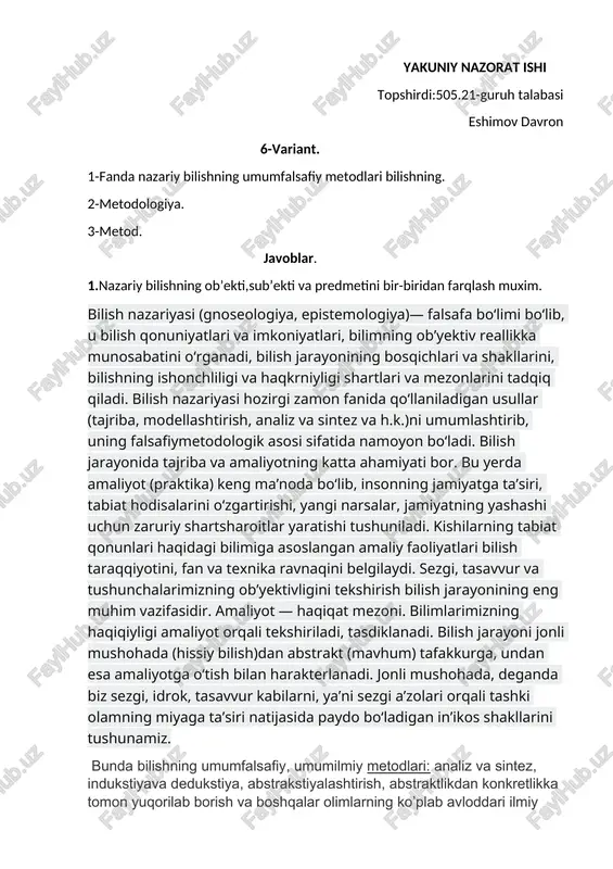 yakuniy nazorat ishi — DOCX
