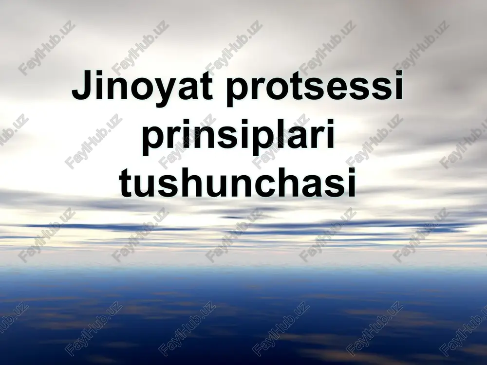 jinoyat protsessi prinsiplari tushunchasi — PPTX