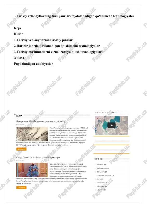 tarixiy veb-saytlar — DOCX