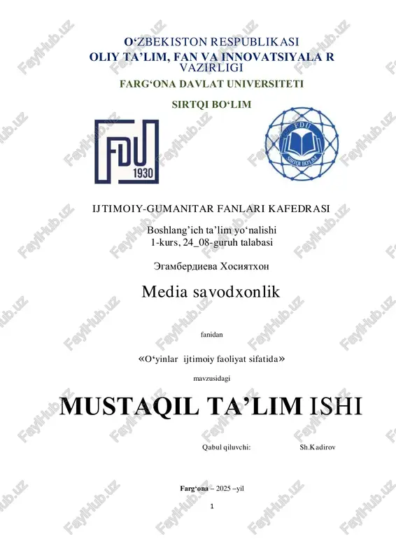 o‘yinlar ijtimoiy faoliyat sifatida — PDF