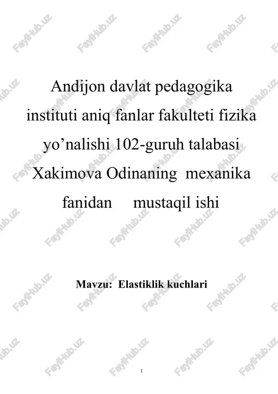 elastiklik kuchlari — DOCX
