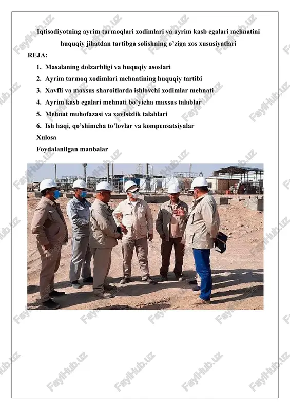 mehnat tartibi va huquqiy tartib — DOCX