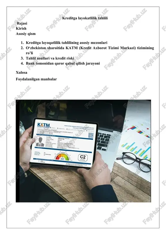kreditga layokatlilik tahlili — DOCX