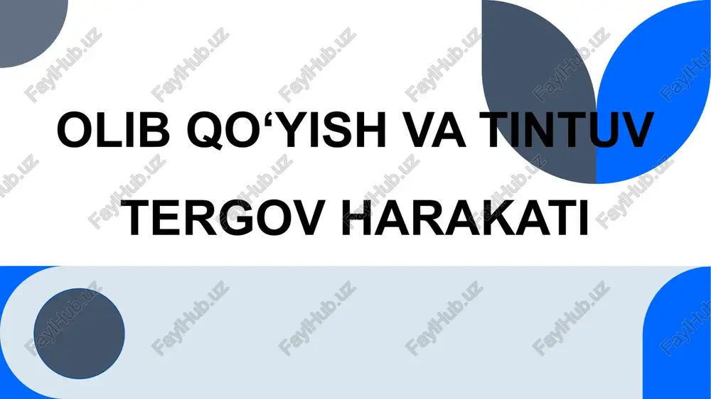 olib qo‘yish va tintuv tergov harakati — PPTX