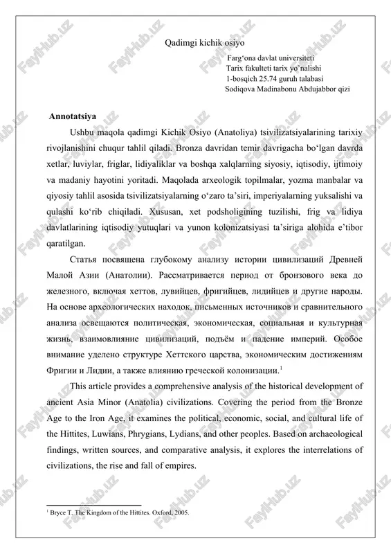 qadimgi kichik osiyo — DOCX