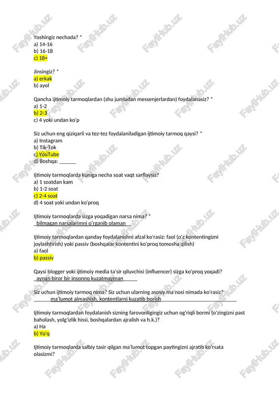ijtimoiy tarmoqlarni tahlil qilish — DOCX