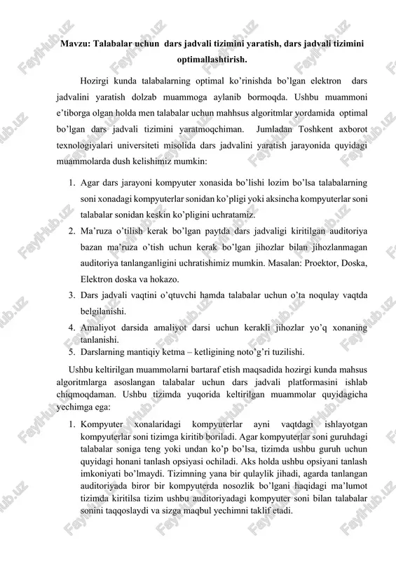 dars jadvali tizimi — DOCX