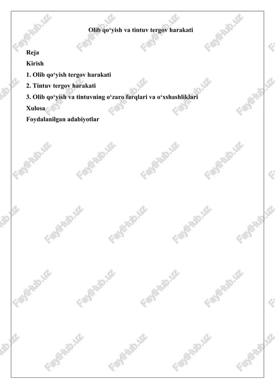 olib qo‘yish va tintuv tergov harakati — DOCX