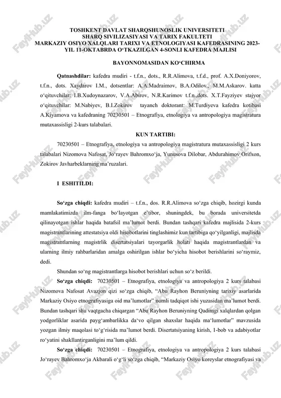 etnografiya, etnologiya va antropologiya — DOC