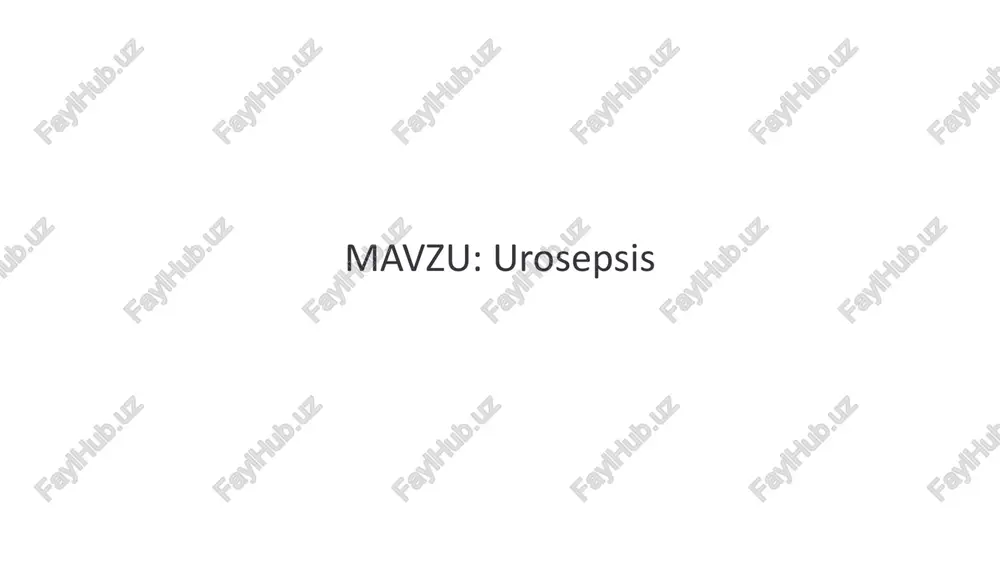 urosepsis — PPTX