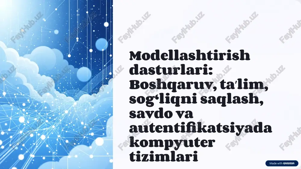 modellashtirish dasturlari — PPTX