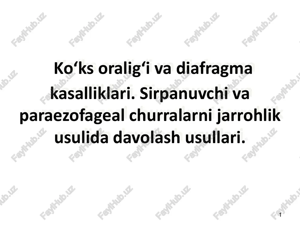 ko‘ks oralig‘i va diafragma kasalliklari — PDF