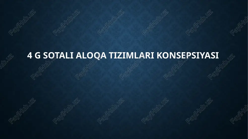 mobil aloqa tarmoqlari — PPTX