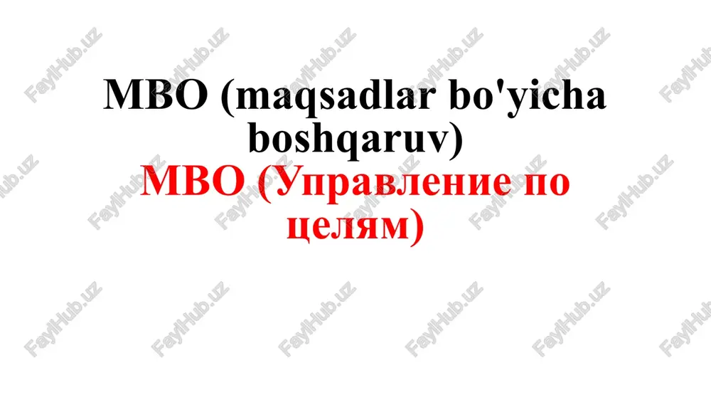 mbo (maqsadlar bo'yicha boshqaruv) — PPTX
