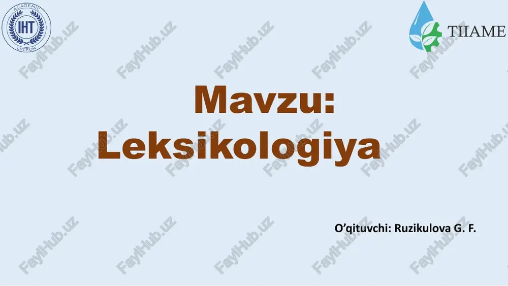 leksikologiya — PDF