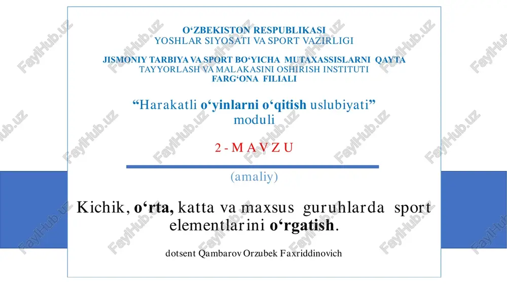 harakatli o‘yinlarni o‘qitish uslubiyati — PDF