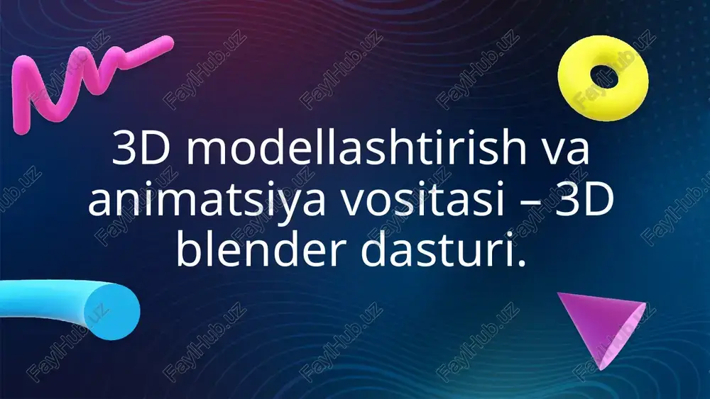 3d blender dasturi — PPTX