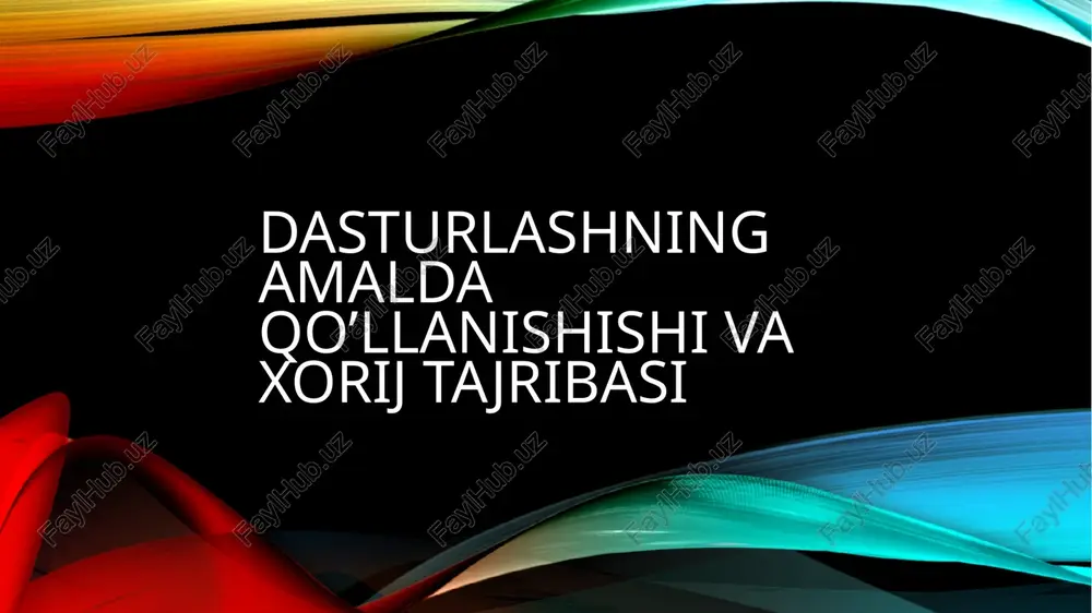 dasturlashning amaldagi qo'llanishi — PPTX