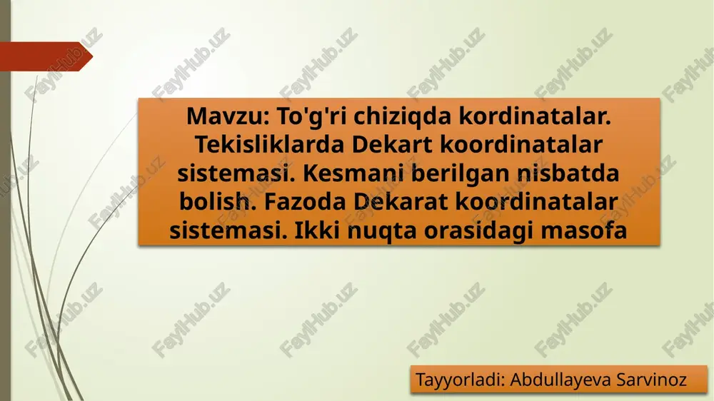 dekart koordinatalar sistemasi — PPTX